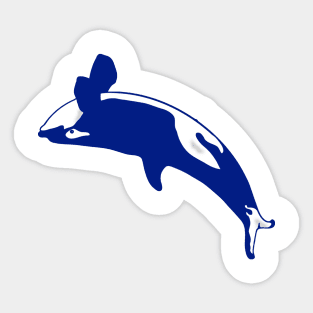 Blue orca jumping backwards Sticker